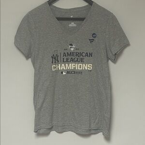 Fanatics Gray New York Yankees American League Champions Tee